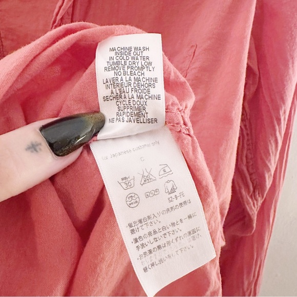 Frank & Eileen Relaxed Barry Button Up in  Pink Long Sleeve Blouse - Picture 4 of 9